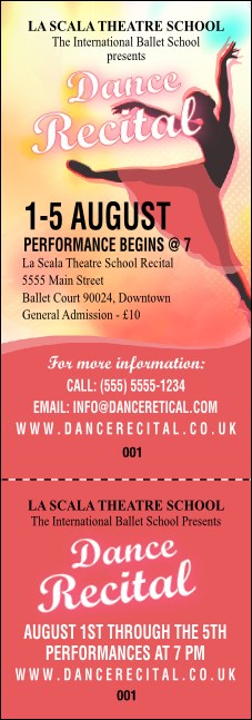 Dance Silhouette Event Ticket Product Front