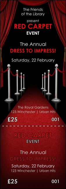 Red Carpet Event Ticket Product Front
