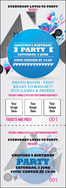 Birthday Geometric Event Ticket Product Front