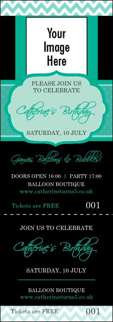 Happy Birthday Chevron Event Ticket Product Front
