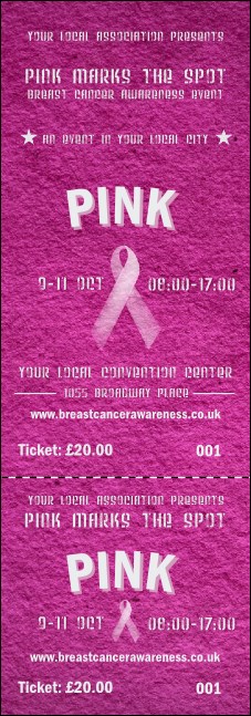Breast Cancer Pink Ribbon Event Ticket Product Front