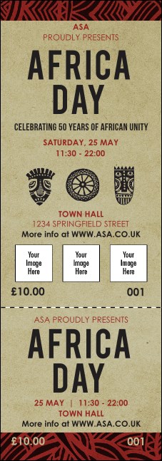 African Theme Event Ticket Product Front