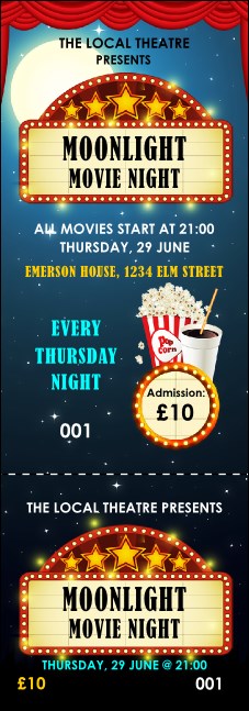 Movie Night Event Ticket Product Front