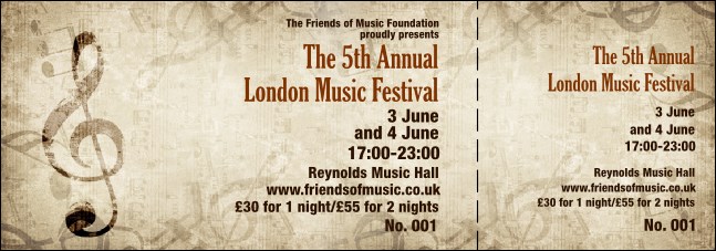 Music Festival 2 General Admission Ticket Product Front