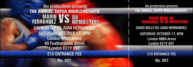 Boxing General Admission Ticket Product Front