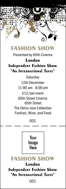 Gold Fashion Show General Admission Ticket Product Front