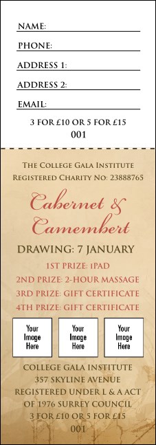 Year Parchment Paper Raffle Ticket