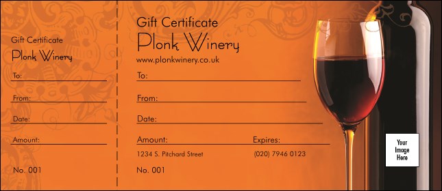 Wine Logo Gift Certificate Product Front