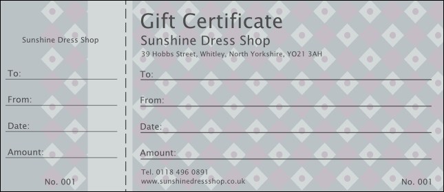 Dark Silver Diamonds Gift Certificate