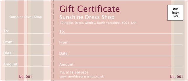 Pink Stripes Logo Gift Certificate Product Front