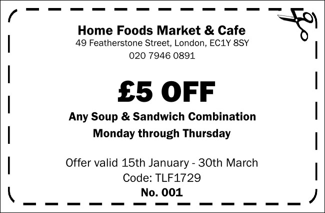 Black and white coupon 001