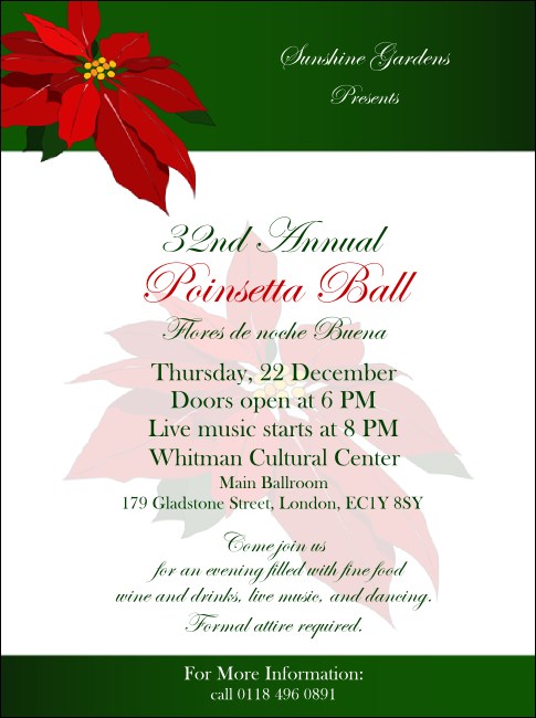Christmas Poinsettia Flyer 002 Product Front