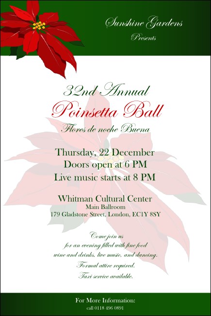 Christmas Poinsettia Poster 001 Product Front