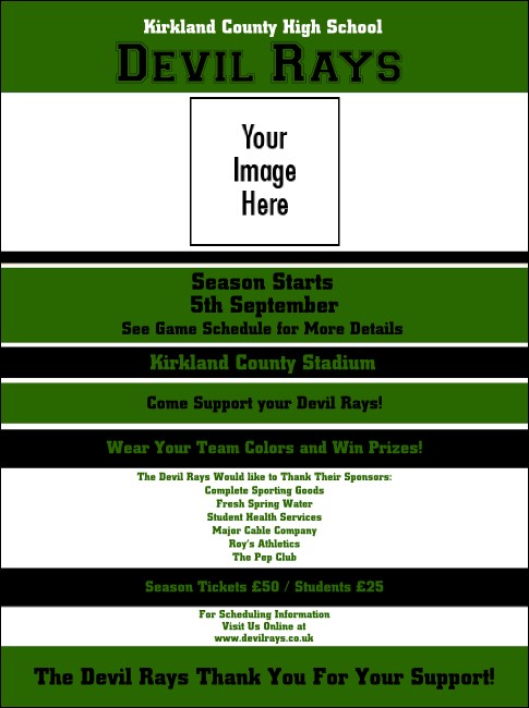 Sports Flyer 001 in Green and Black Product Front