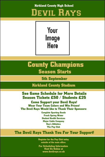 Sports Poster 001 in Green and Gold Product Front