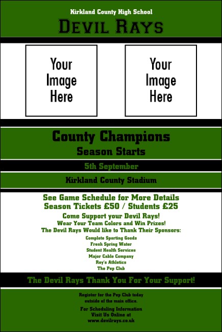 Sports Poster 002 in Green and Black Product Front
