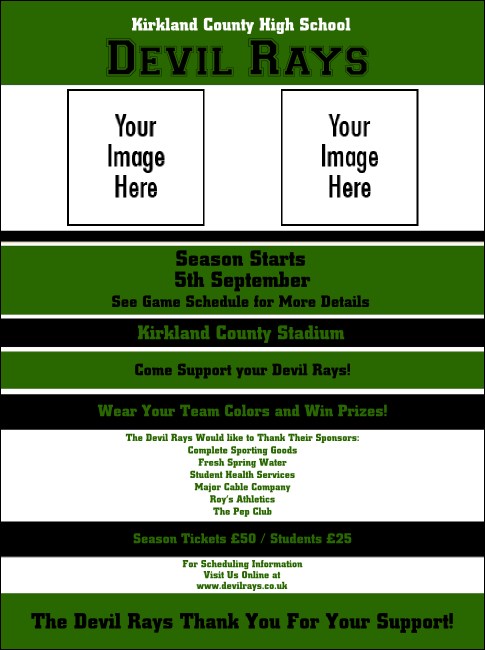 Sports Flyer 002 in Green and Black Product Front