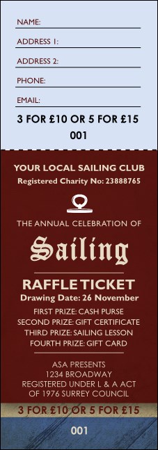 Sailing Raffle Ticket