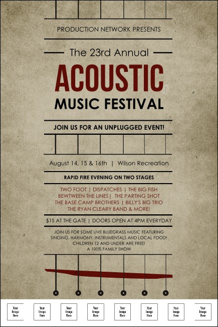 Acoustic Strings Logo Poster Product Front
