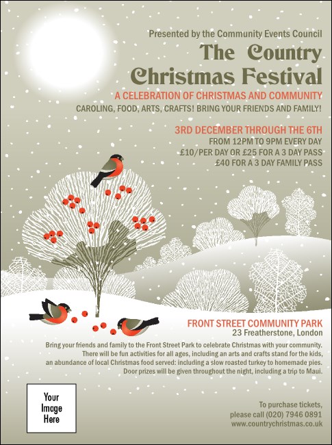 Winter Bird Flyer Product Front
