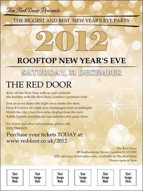 Gold Glitter Flyer With Place Holder Image Product Front