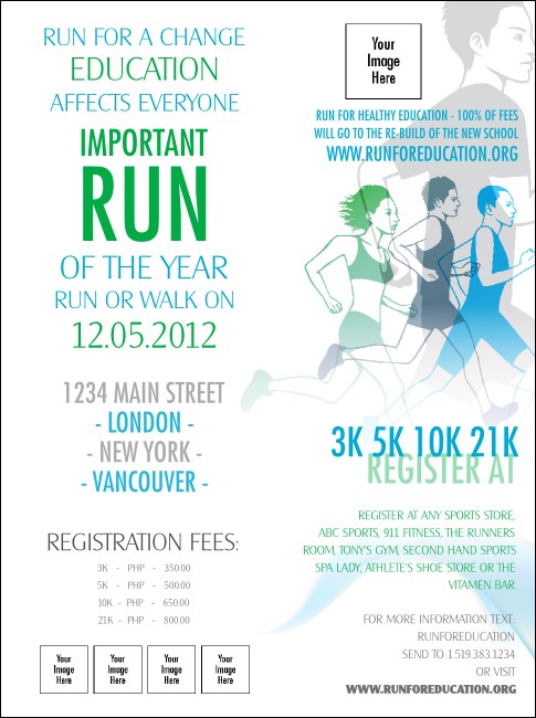 Run for a Cure Blue & Green Flyer Product Front