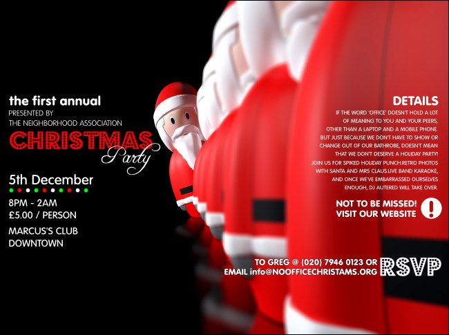 Santa Line Up Flyer Product Front