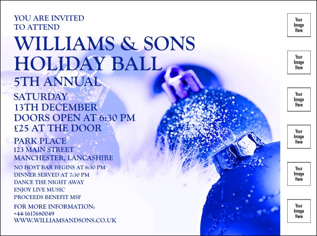 Christmas Ball Blue Flyer Product Front