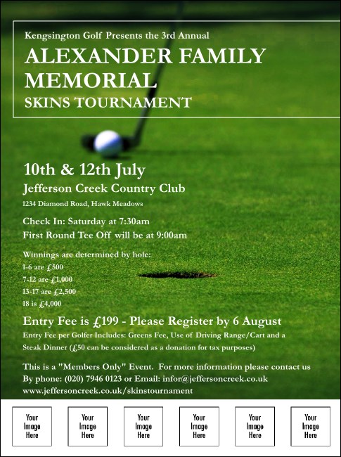 Golf Photo Logo Flyer Product Front