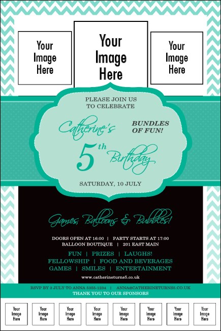 Happy Birthday Chevron Logo Poster