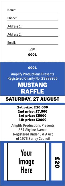 Your Image Raffle Ticket 001 Blue
