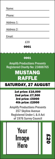 Your Image Raffle Ticket 001 Green