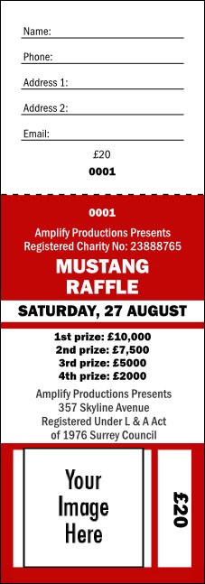 Your Image Raffle Ticket 001 Red