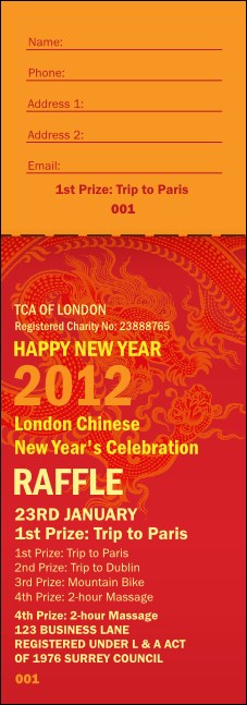 Chinese New Year Raffle Ticket Product Front