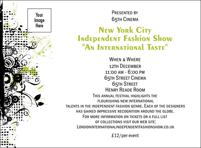 Fashion Show Invitation Product Front
