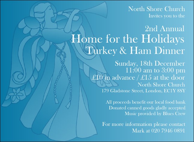 Christmas Angel Invitation Product Front