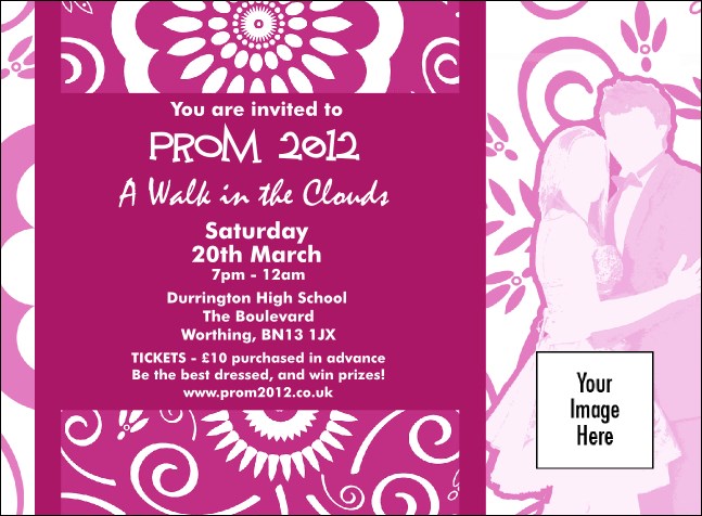 Fuchsia Prom Invitation Product Front