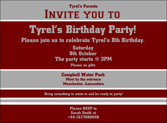 Sports Invitation 004 Product Front