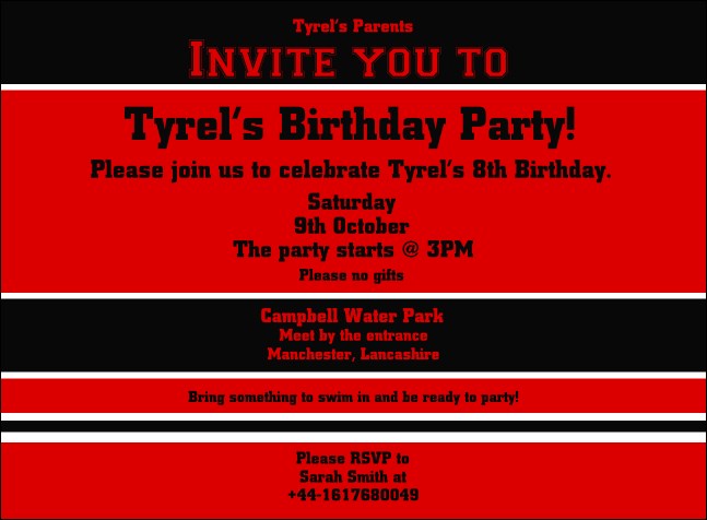 Sports Invitation 003 Product Front