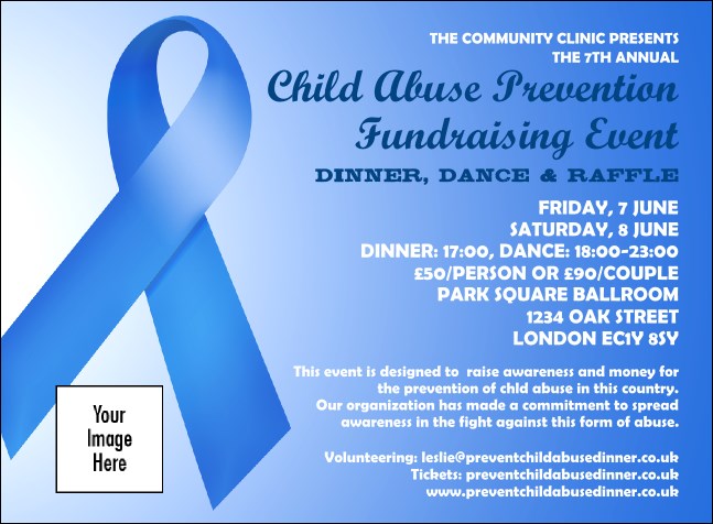 Blue Ribbon Invitation Product Front