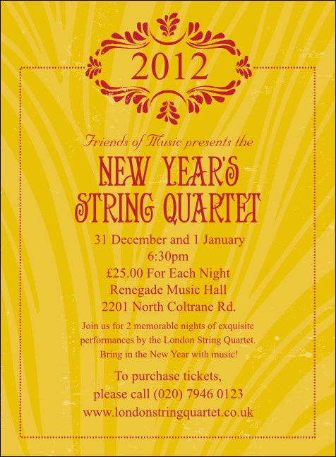 2012 Gold Semi-Formal Invitation Product Front