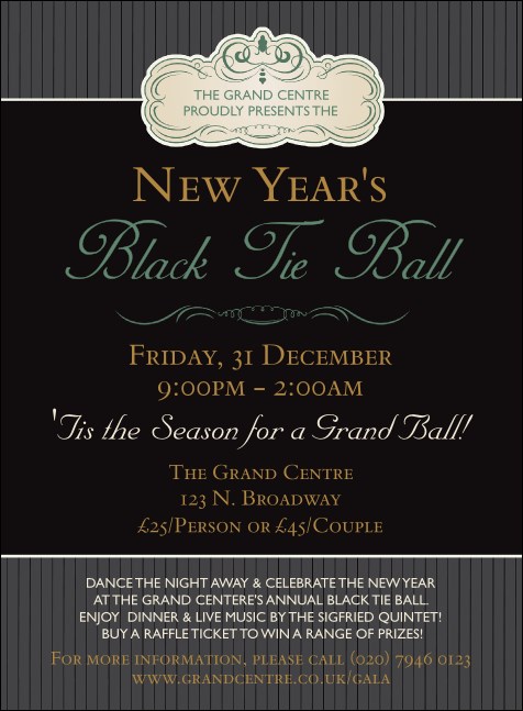 Classic Black Pinstripe Invitation Product Front