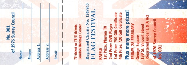 Union Flag 1 Raffle Ticket Product Front