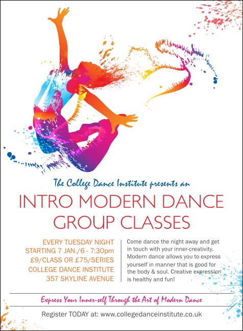 Modern Dance White Invitation Product Front