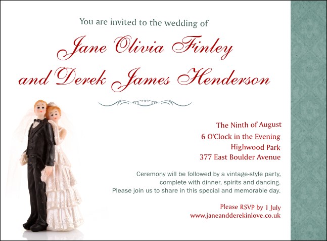 Vintage Bride and Groom Invitation Product Front