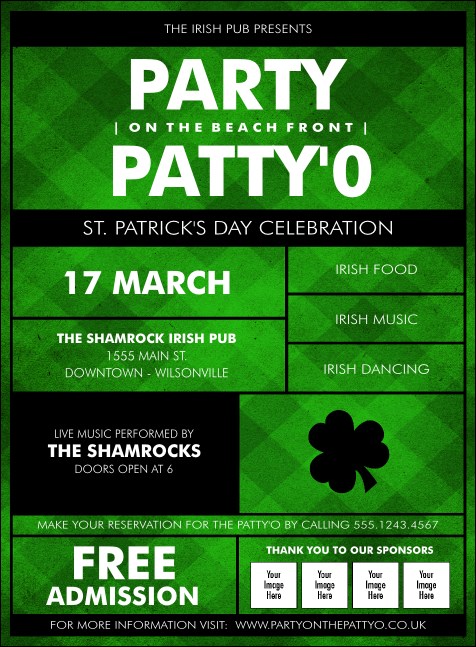 St. Patrick's Day Plaid Invitation Product Front