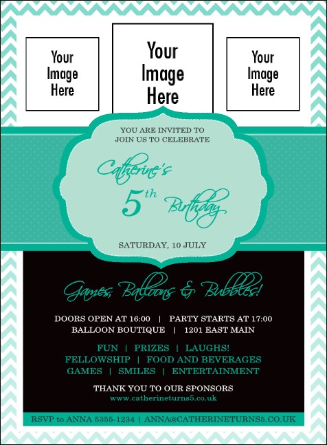 Happy Birthday Chevron Invitation