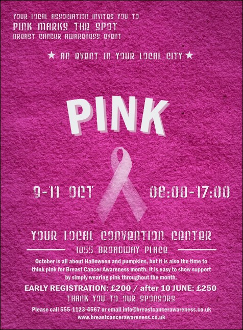 Breast Cancer Pink Ribbon Invitation Product Front