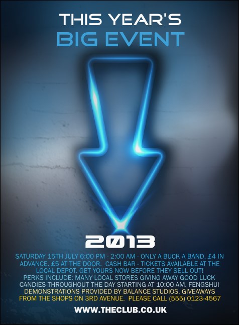 Night Club Neon Invitation Product Front