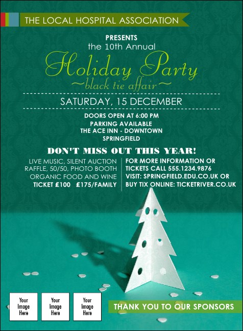 Paper Christmas Tree Invitation Product Front